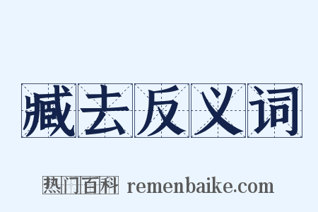 臧去反义词是什么意思的图片